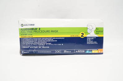 Halyard 62116 FLUIDSHIELD Level 2 Fog-Free Procedure Mask - Box of 25
